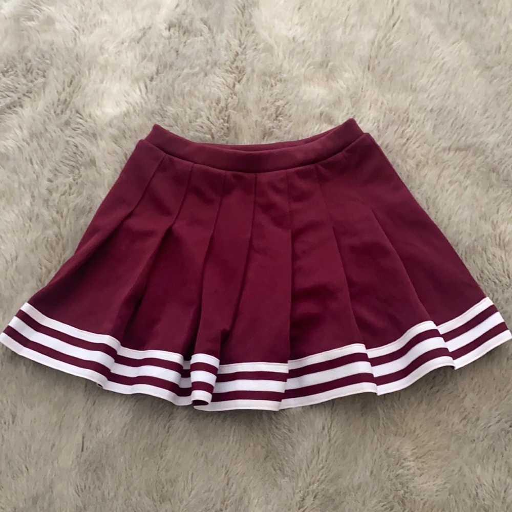 Maroon cheer skirt heavy knit